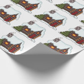 Log Cabin Winter Cadeaupapier (Hoek)