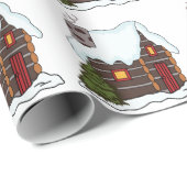 Log Cabin Winter Cadeaupapier (Rol Hoek)