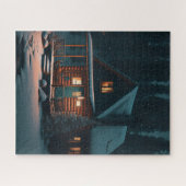 LOG CABIN WINTER CHRISTMAS  LEGPUZZEL (Horizontaal)