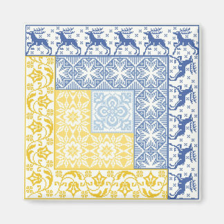 Log Cabin Winter Magneet