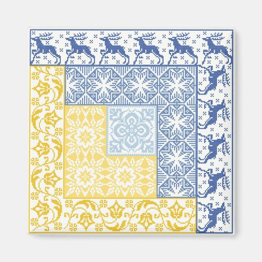 Log Cabin Winter Magneet (Voorkant)