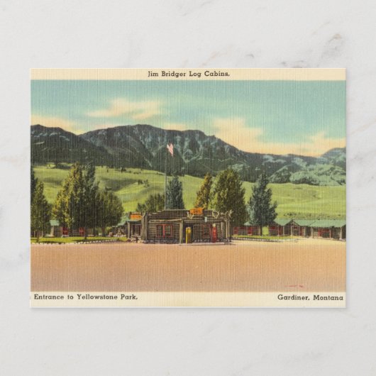 Log Cabin, Yellowstone National Park, Montana Briefkaart (Voorkant)