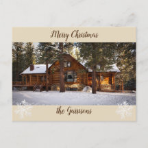 Log Cabine Holiday Post Card