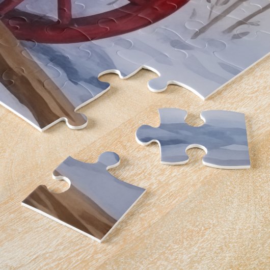  Log Home Kerstmis groentestand Legpuzzel (Zijkant)