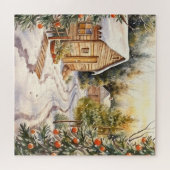  log huizen ingericht outdoor kerstboom legpuzzel (Horizontaal)