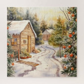  log huizen ingericht outdoor kerstboom legpuzzel (Verticaal)