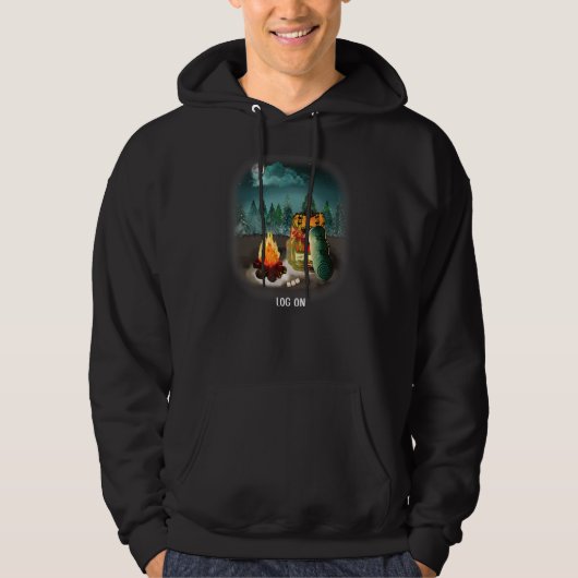 Log in Camping Campfire Mountains Top rugzak T-shi (Voorkant)