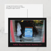 Log in in Barber-Shop Window, Murrieta, CA Briefkaart (Voorkant / Achterkant)