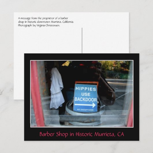 Log in in Barber-Shop Window, Murrieta, CA Briefkaart (Voorkant / Achterkant)