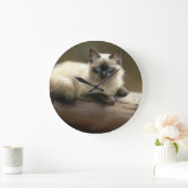 Log Lounger Siamese Kitten Grote Klok (Huis)