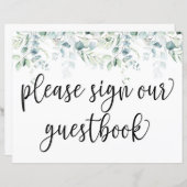 Log ons Guestbook in - Eucalyptus Weddenschap (Voorkant / Achterkant)