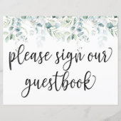 Log ons Guestbook in - Eucalyptus Weddenschap (Voorkant)