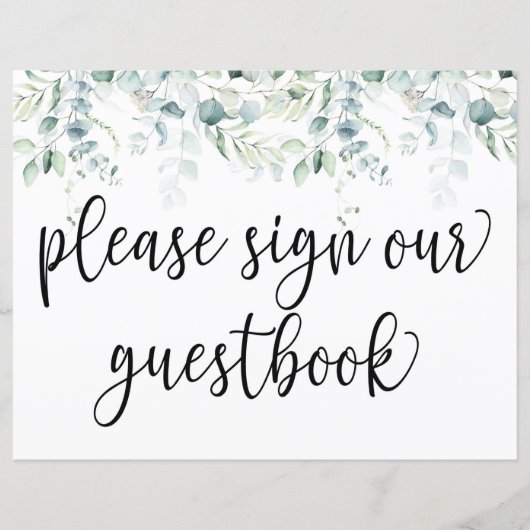 Log ons Guestbook in - Eucalyptus Weddenschap (Voorkant)