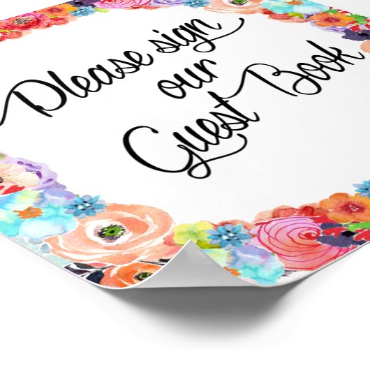 Log onze afdruk in het gastboek in poster (Hoek)