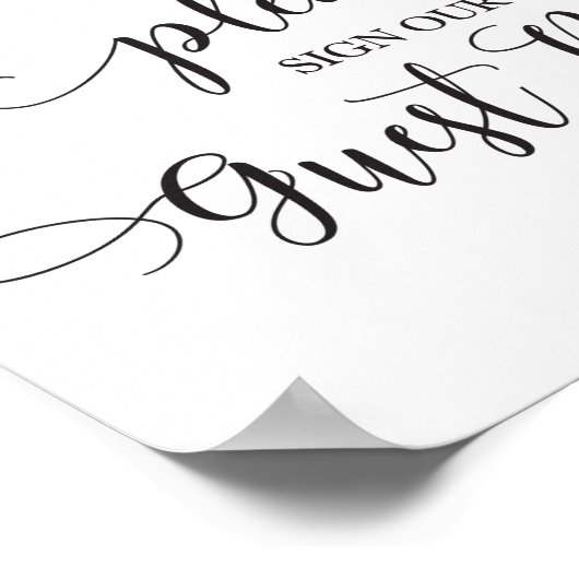 Log onze bruiloft voor het gastboek in poster (Hoek)