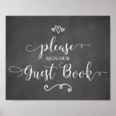 Log onze bruiloft voor het gastboek in poster (Voorkant)