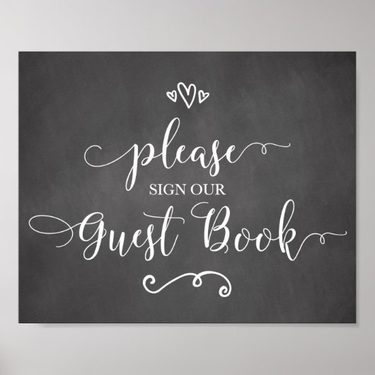 Log onze bruiloft voor het gastboek in poster (Voorkant)