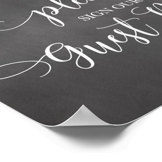 Log onze bruiloft voor het gastboek in poster (Hoek)