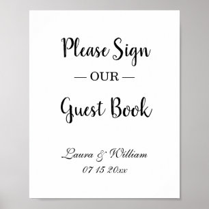 Log onze bruiloft voor het Guestbook in Poster