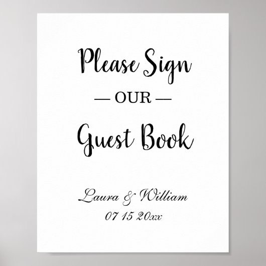 Log onze bruiloft voor het Guestbook in Poster (Voorkant)