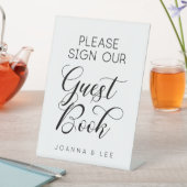 Log onze bruiloft voor het Guestbook in Reclamebord Met Voetstuk (Insitu)