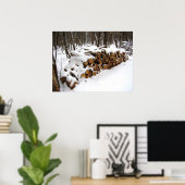 Log Pile in the Woods Poster (Thuiskantoor)