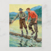 "Log Rollers" Westerne kunst van Philip R Goodwin Briefkaart (Voorkant)