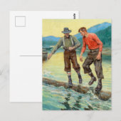 “Log Rollers” Westerse kunst van Philip R Goodwin Briefkaart (Voorkant / Achterkant)