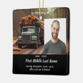 Log Truck Chauffeur Herinnering Keramisch Ornament (Links)