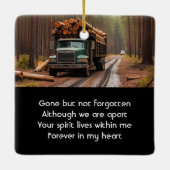 Log Truck Chauffeur Herinnering Keramisch Ornament (Achterkant)