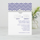 Logan Chevron | marinegrijs BASIS WIT PAPIER Kaart (Staand voorkant)
