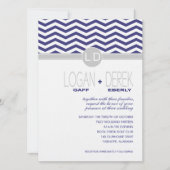 Logan Chevron | marinegrijs LINNEN PAPIER Kaart (Voorkant)