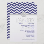 Logan Chevron | marinegrijs METALLIC ICE PAPER Kaart (Voorkant / Achterkant)