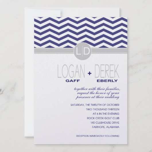Logan Chevron | METALLIC ICE PAPIER voor marinegri Kaart (Voorkant)