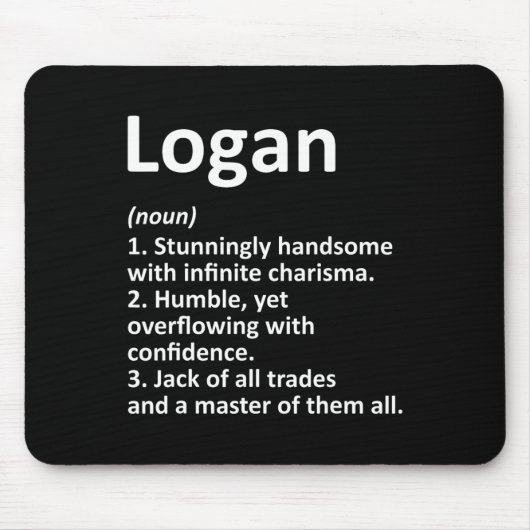 Logan Definitie Persoonlijke Naam Grappige Verjaar Muismat (Voorkant)