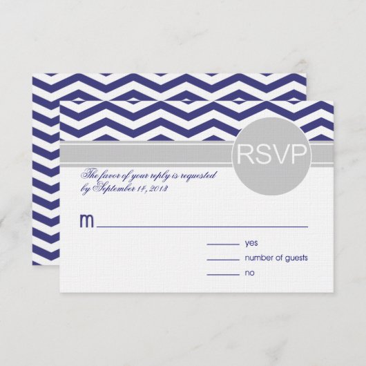 Logan en Derek RSVP | LINEN PAPIER voor de marine (Voorkant / Achterkant)