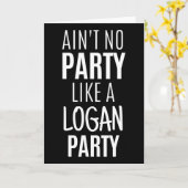 Logan Funny Gepersonaliseerde Naam Feest Verjaarda Kaart (Gele Bloem)
