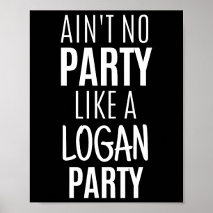 Logan Funny Gepersonaliseerde Naam Feest Verjaarda Poster