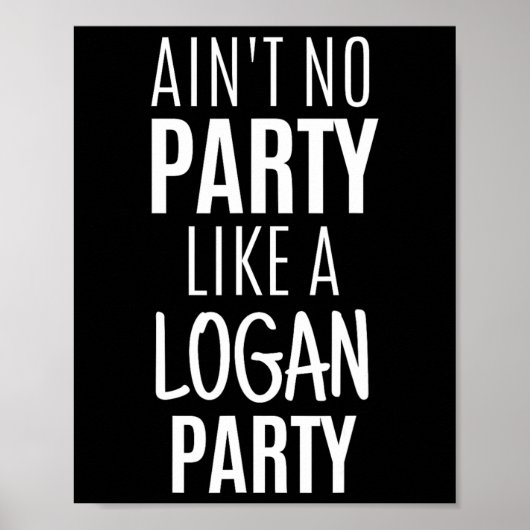 Logan Funny Gepersonaliseerde Naam Feest Verjaarda Poster (Voorkant)