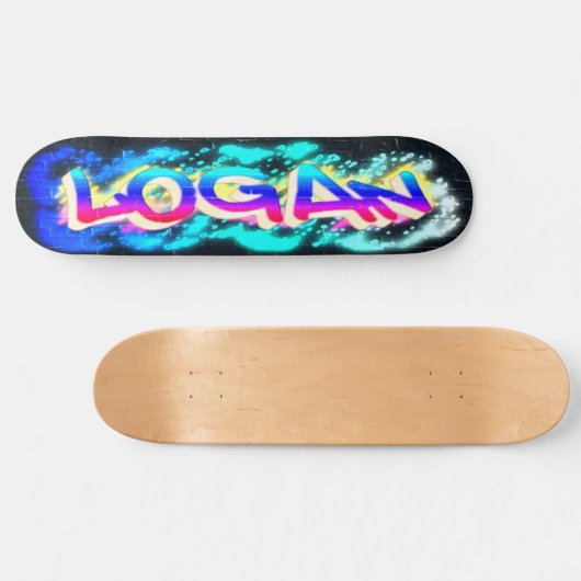 LOGAN Gepersonaliseerd Graffiti Skateboard (Horizontaal)