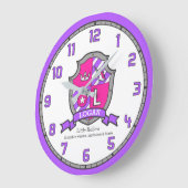 Logan letter name: unicorn crest paars grote klok (Hoek)