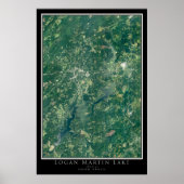 Logan Martin Lake Alabama Satellite Poster Map (Voorkant)