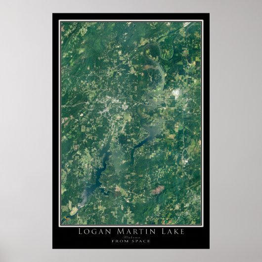 Logan Martin Lake Alabama Satellite Poster Map (Voorkant)
