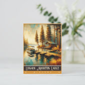 Logan Martin Lake, Alabama | schilderij Briefkaart (Staand voorkant)