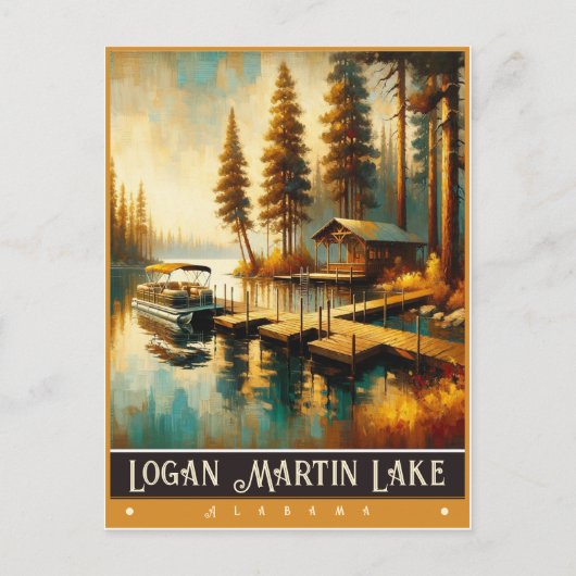 Logan Martin Lake, Alabama |  schilderij Briefkaart (Voorkant)