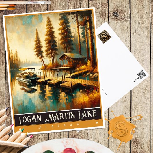Logan Martin Lake, Alabama | schilderij Briefkaart