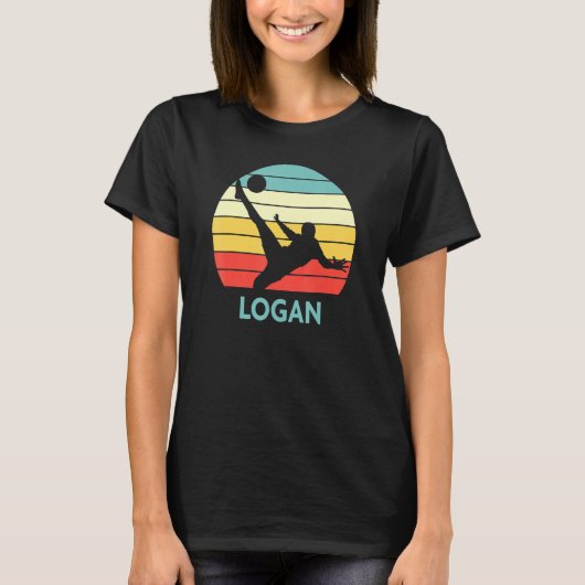Logan naam gepersonaliseerd voetbal t-shirt (Voorkant)