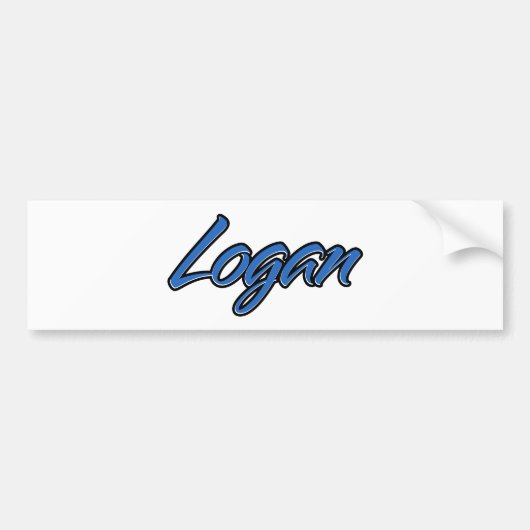 Logan Name blue Aufkleber Sticker Autoaufkleber (Voorkant)
