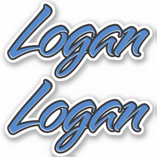 Logan Name blue Aufkleber Sticker Stickerset (Voorkant)