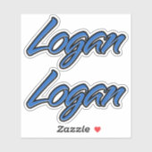 Logan Name blue Aufkleber Sticker Stickerset (Vel)